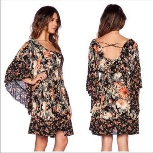 Free People Heart of Gold Watercolor Floral Mini Dress